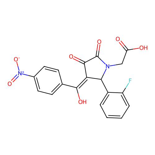 {(3E)-2-(2-fluorophenyl)-3-[hydroxy(4-nitrophenyl)methylidene]-4,5-dioxopyrrolidin-1-yl}acetic acid structure