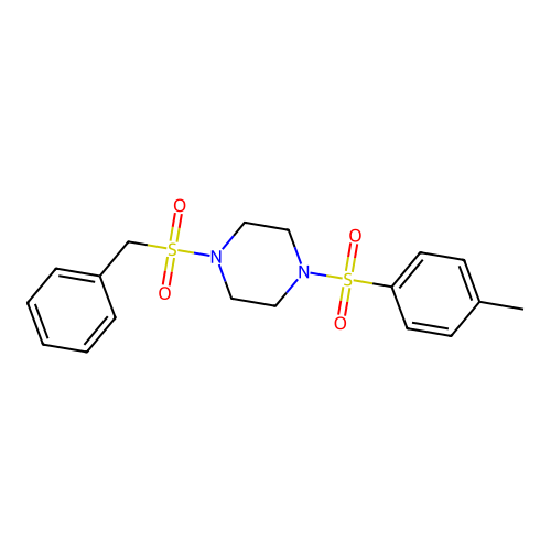 1-(Benzylsulfonyl)-4-[(4-methylphenyl)sulfonyl]piperazine structure