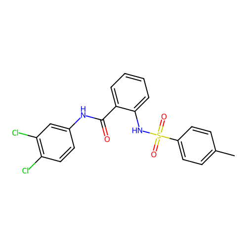 N-(3,4-dichlorophenyl)-2-{[(4-methylphenyl)sulfonyl]amino}benzamide structure