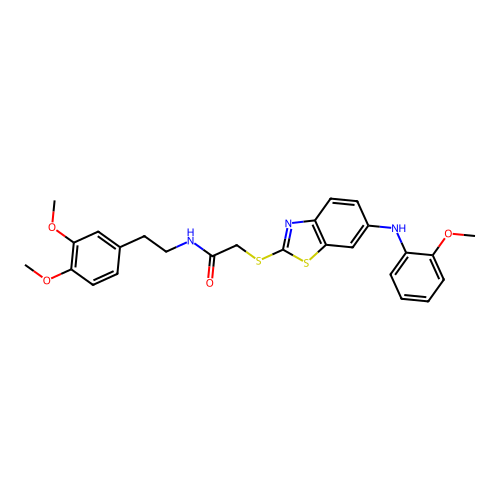 N-(3,4-dimethoxyphenethyl)-2-((6-((2-methoxyphenyl)amino)benzo[d]thiazol-2-yl)thio)acetamide structure