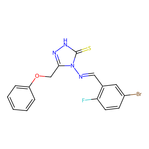 (E)-4-((5-bromo-2-fluorobenzylidene)amino)-5-(phenoxymethyl)-4H-1,2,4-triazole-3-thiol structure