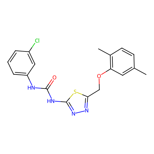 1-(3-Chlorophenyl)-3-(5-((2,5-dimethylphenoxy)methyl)-1,3,4-thiadiazol-2-yl)urea structure