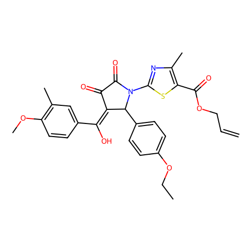 allyl 2-(2-(4-ethoxyphenyl)-4-hydroxy-3-(4-methoxy-3-methylbenzoyl)-5-oxo-2,5-dihydro-1H-pyrrol-1-yl)-4-methylthiazole-5-carboxylate structure