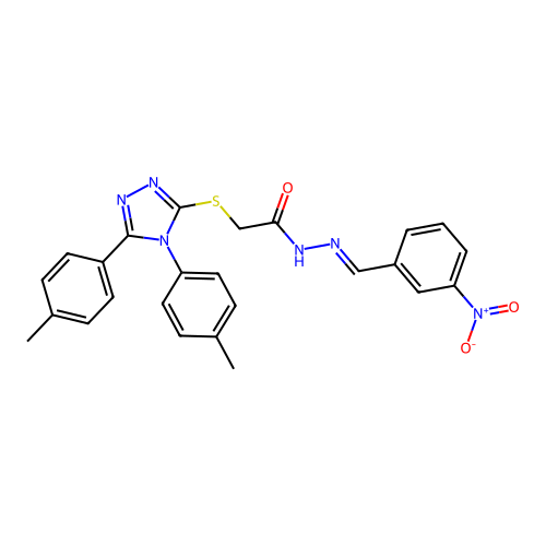 2-{[4,5-bis(4-methylphenyl)-4H-1,2,4-triazol-3-yl]sulfanyl}-N'-[(E)-(3-nitrophenyl)methylidene]acetohydrazide structure