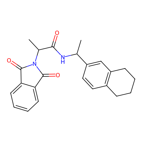 2-(1,3-dioxo-1,3-dihydro-2H-isoindol-2-yl)-N-[1-(5,6,7,8-tetrahydronaphthalen-2-yl)ethyl]propanamide structure