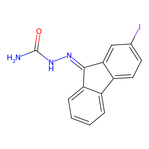 (2E)-2-(2-iodo-9H-fluoren-9-ylidene)hydrazinecarboxamide structure