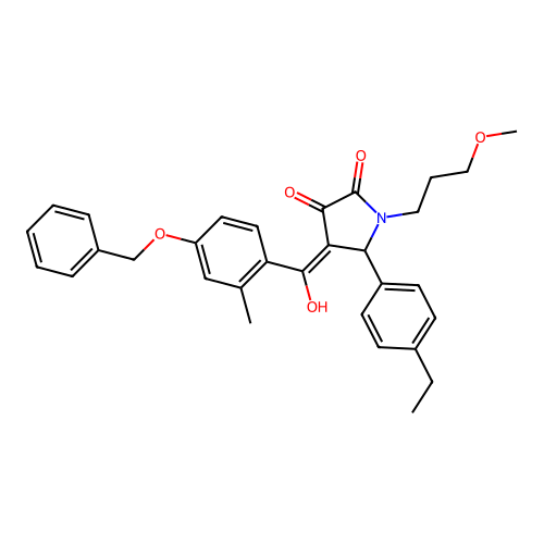 (4E)-4-{[4-(benzyloxy)-2-methylphenyl](hydroxy)methylidene}-5-(4-ethylphenyl)-1-(3-methoxypropyl)pyrrolidine-2,3-dione structure