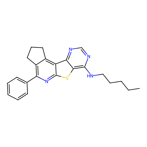 N-pentyl-4-phenyl-2,3-dihydro-1H-cyclopenta[4',5']pyrido[3',2':4,5]thieno[3,2-d]pyrimidin-7-amine structure
