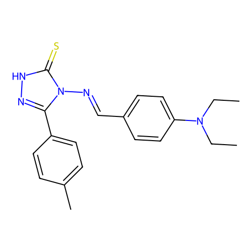 (E)-4-((4-(diethylamino)benzylidene)amino)-5-(p-tolyl)-4H-1,2,4-triazole-3-thiol structure