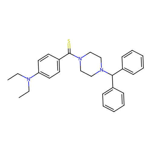 [4-(Diethylamino)phenyl][4-(diphenylmethyl)piperazin-1-yl]methanethione structure
