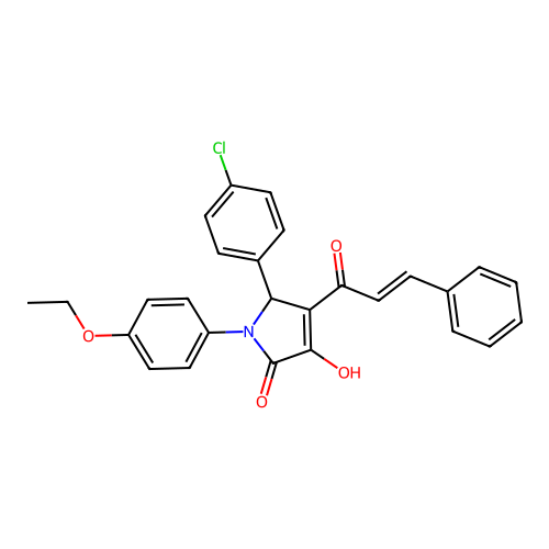 5-(4-chlorophenyl)-1-(4-ethoxyphenyl)-3-hydroxy-4-(3-phenylprop-2-enoyl)-5H-pyrrol-2-one structure