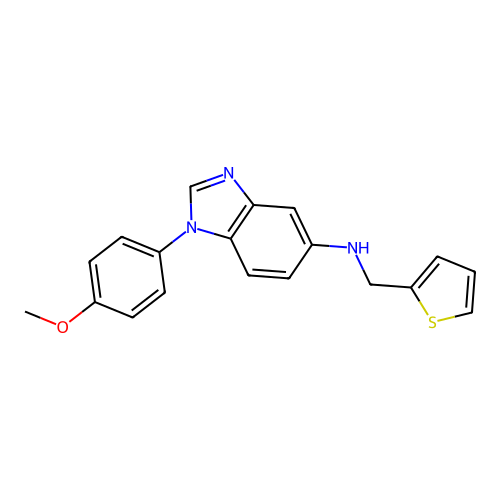 1-(4-methoxyphenyl)-N-(thiophen-2-ylmethyl)benzimidazol-5-amine structure