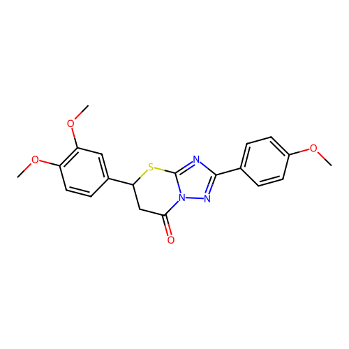 5-(3,4-dimethoxyphenyl)-2-(4-methoxyphenyl)-5,6-dihydro-7H-[1,2,4]triazolo[5,1-b][1,3]thiazin-7-one structure