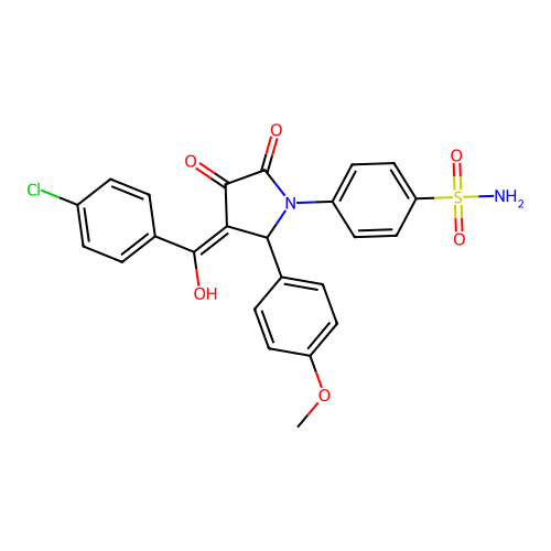 4-(3-(4-chlorobenzoyl)-4-hydroxy-2-(4-methoxyphenyl)-5-oxo-2,5-dihydro-1H-pyrrol-1-yl)benzenesulfonamide structure