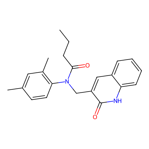 N-(2,4-dimethylphenyl)-N-[(2-oxo-1H-quinolin-3-yl)methyl]butanamide structure