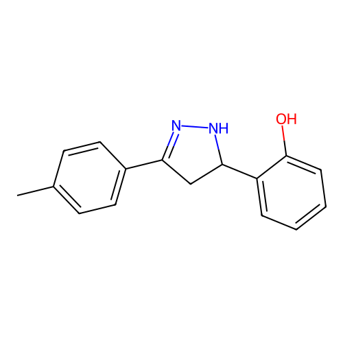 2-[3-(4-methylphenyl)-4,5-dihydro-1H-pyrazol-5-yl]phenol structure