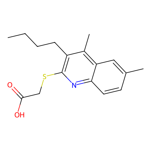 [(3-Butyl-4,6-dimethylquinolin-2-yl)sulfanyl]acetic acid structure