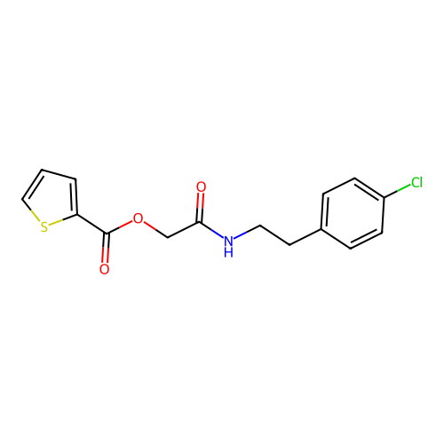 [2-[2-(4-Chlorophenyl)ethylamino]-2-oxoethyl] thiophene-2-carboxylate structure