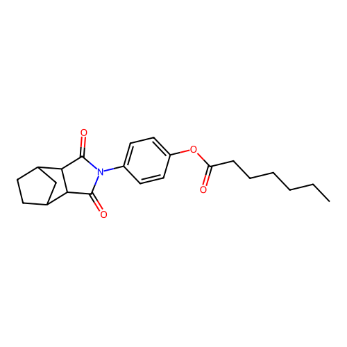 4-(1,3-dioxooctahydro-2H-4,7-methanoisoindol-2-yl)phenyl heptanoate structure