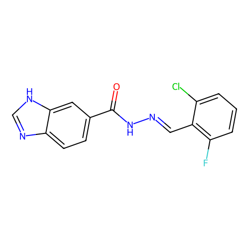 N'-(2-Chloro-6-fluorobenzylidene)-1H-benzimidazole-6-carbohydrazide structure