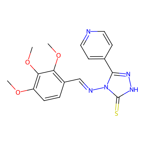 5-(4-Pyridinyl)-4-((2,3,4-trimethoxybenzylidene)amino)-4H-1,2,4-triazole-3-thiol structure