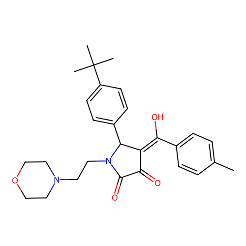 (4E)-5-(4-tert-butylphenyl)-4-[hydroxy-(4-methylphenyl)methylidene]-1-(2-morpholin-4-ylethyl)pyrrolidine-2,3-dione structure