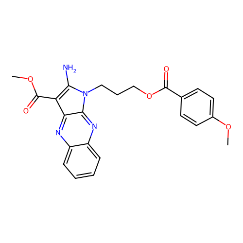 methyl 2-amino-1-[3-(4-methoxybenzoyl)oxypropyl]pyrrolo[3,2-b]quinoxaline-3-carboxylate structure