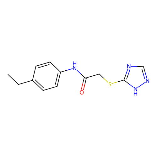N-(4-ethylphenyl)-2-(1H-1,2,4-triazol-5-ylsulfanyl)acetamide structure