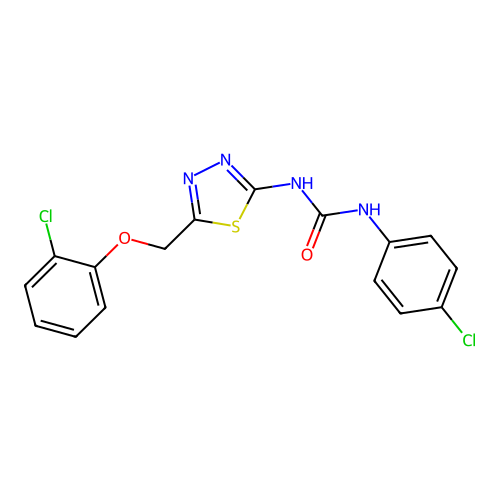 1-{5-[(2-Chlorophenoxy)methyl]-1,3,4-thiadiazol-2-yl}-3-(4-chlorophenyl)urea structure