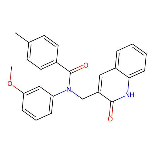 N-(3-methoxyphenyl)-4-methyl-N-[(2-oxo-1,2-dihydroquinolin-3-yl)methyl]benzamide structure