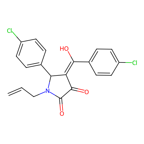 1-allyl-4-(4-chlorobenzoyl)-5-(4-chlorophenyl)-3-hydroxy-1H-pyrrol-2(5H)-one structure