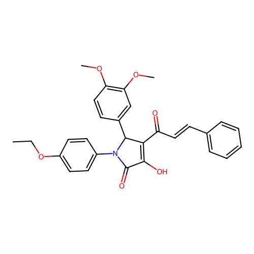 4-cinnamoyl-5-(3,4-dimethoxyphenyl)-1-(4-ethoxyphenyl)-3-hydroxy-1H-pyrrol-2(5H)-one structure