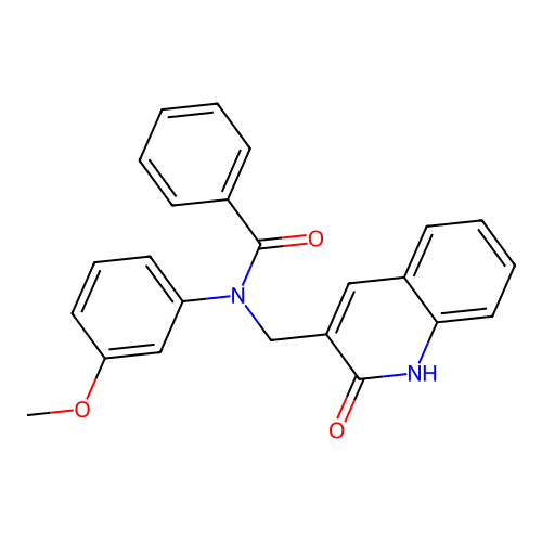 N-(3-methoxyphenyl)-N-[(2-oxo-1,2-dihydroquinolin-3-yl)methyl]benzamide structure
