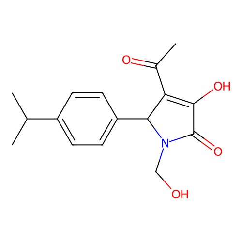 3-acetyl-4-hydroxy-1-(hydroxymethyl)-2-(4-propan-2-ylphenyl)-2H-pyrrol-5-one structure