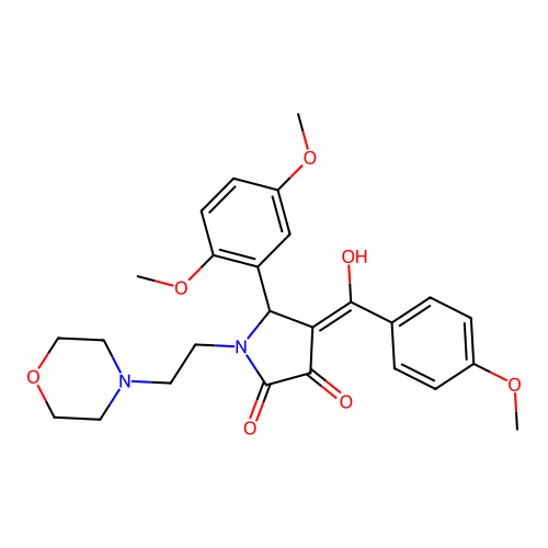 (4E)-5-(2,5-dimethoxyphenyl)-4-[hydroxy-(4-methoxyphenyl)methylidene]-1-(2-morpholin-4-ylethyl)pyrrolidine-2,3-dione structure