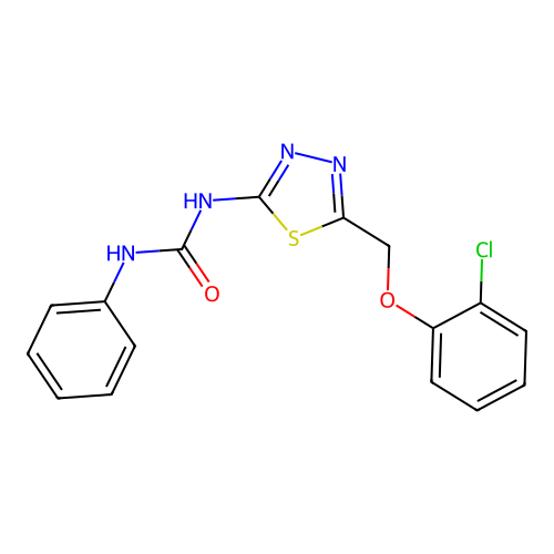 1-(5-((2-Chlorophenoxy)methyl)-1,3,4-thiadiazol-2-yl)-3-phenylurea structure