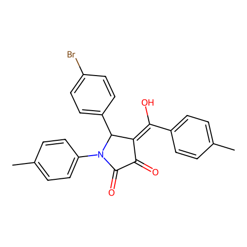 (4E)-5-(4-bromophenyl)-4-[hydroxy(4-methylphenyl)methylidene]-1-(4-methylphenyl)pyrrolidine-2,3-dione structure