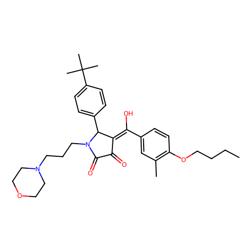(4E)-4-[(4-butoxy-3-methylphenyl)-hydroxymethylidene]-5-(4-tert-butylphenyl)-1-(3-morpholin-4-ylpropyl)pyrrolidine-2,3-dione structure