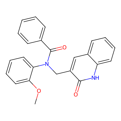 N-(2-methoxyphenyl)-N-[(2-oxo-1H-quinolin-3-yl)methyl]benzamide structure