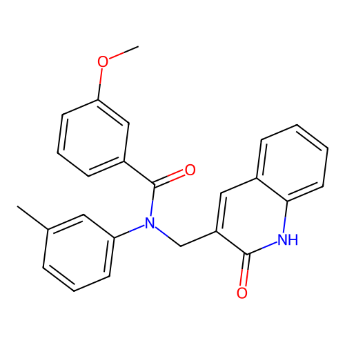 3-methoxy-N-(3-methylphenyl)-N-[(2-oxo-1,2-dihydroquinolin-3-yl)methyl]benzamide structure