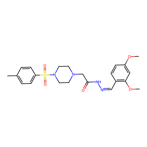 (Z)-N'-(2,4-dimethoxybenzylidene)-2-(4-tosylpiperazin-1-yl)acetohydrazide structure