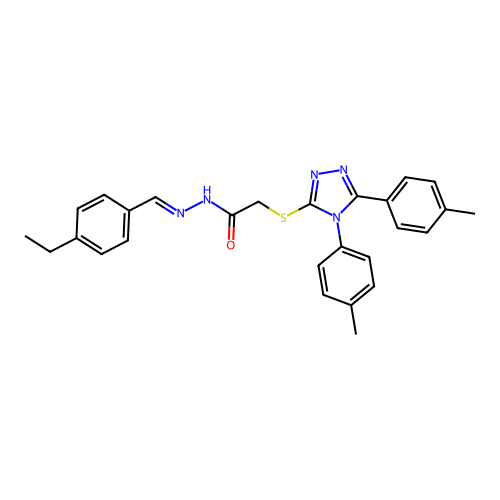 2-{[4,5-bis(4-methylphenyl)-4H-1,2,4-triazol-3-yl]sulfanyl}-N'-[(E)-(4-ethylphenyl)methylidene]acetohydrazide structure