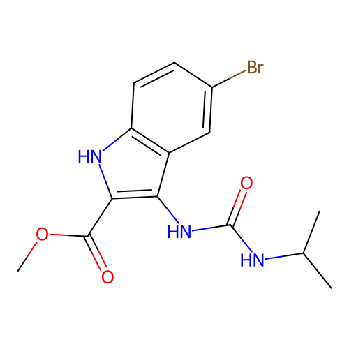 methyl 5-bromo-3-[(propan-2-ylcarbamoyl)amino]-1H-indole-2-carboxylate structure