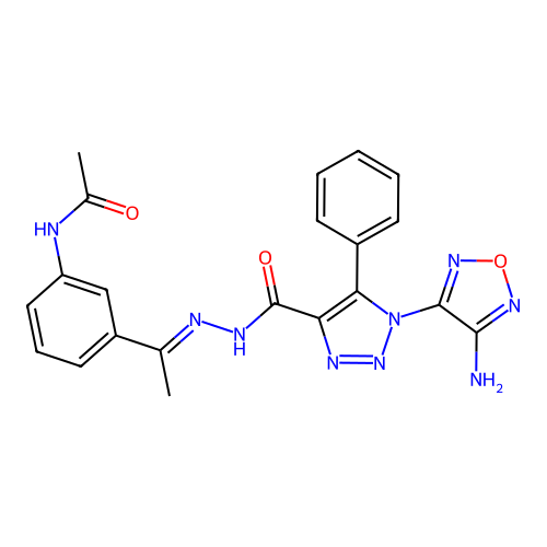 C21H19N9O3 structure