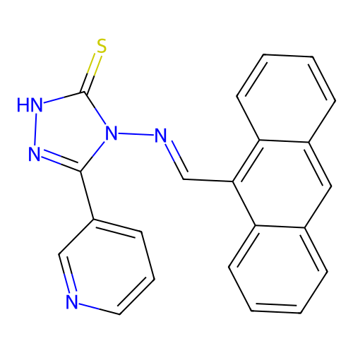 4-((9-Anthrylmethylene)amino)-5-(3-pyridinyl)-4H-1,2,4-triazol-3-YL hydrosulfide structure