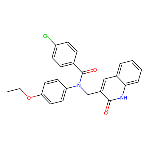 4-chloro-N-(4-ethoxyphenyl)-N-[(2-oxo-1H-quinolin-3-yl)methyl]benzamide structure