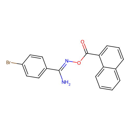 [[Amino-(4-bromophenyl)methylidene]amino] naphthalene-1-carboxylate structure