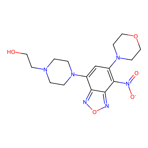 2-{4-[6-(Morpholin-4-yl)-7-nitro-2,1,3-benzoxadiazol-4-yl]piperazin-1-yl}ethanol structure