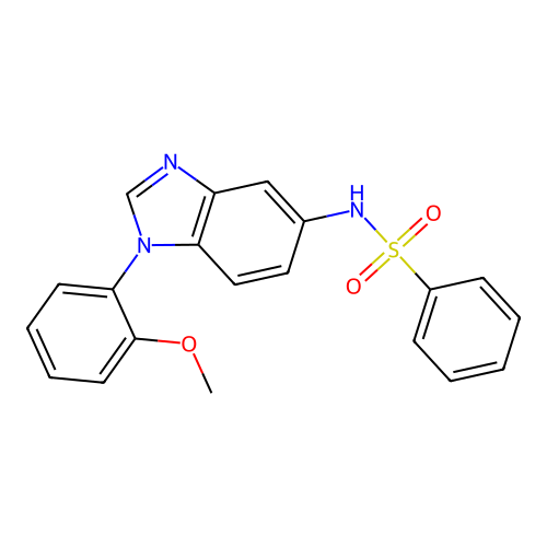 N-[1-(2-methoxyphenyl)-5-benzimidazolyl]benzenesulfonamide structure