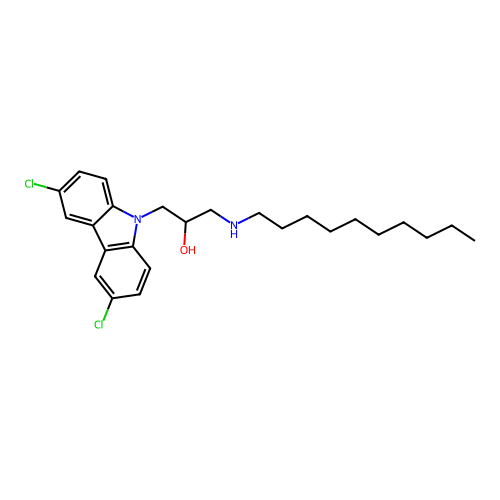 1-(decylamino)-3-(3,6-dichloro-9H-carbazol-9-yl)propan-2-ol structure